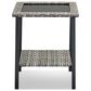 Sunwell Garden 19" Patio Square Side Table with Glass Top in Gray, , large