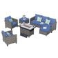 HOMLUX 6-Piece Outdoor Furniture Set in Denim Blue, , large