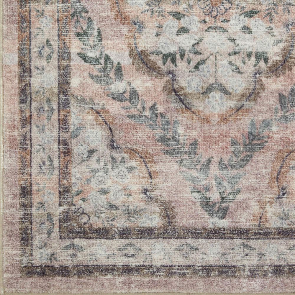 Rifle Paper Co. x Loloi Courtyard 2&#39;3&quot; x 3&#39;9&quot; Oval Chateau Blush Area Rug, , large