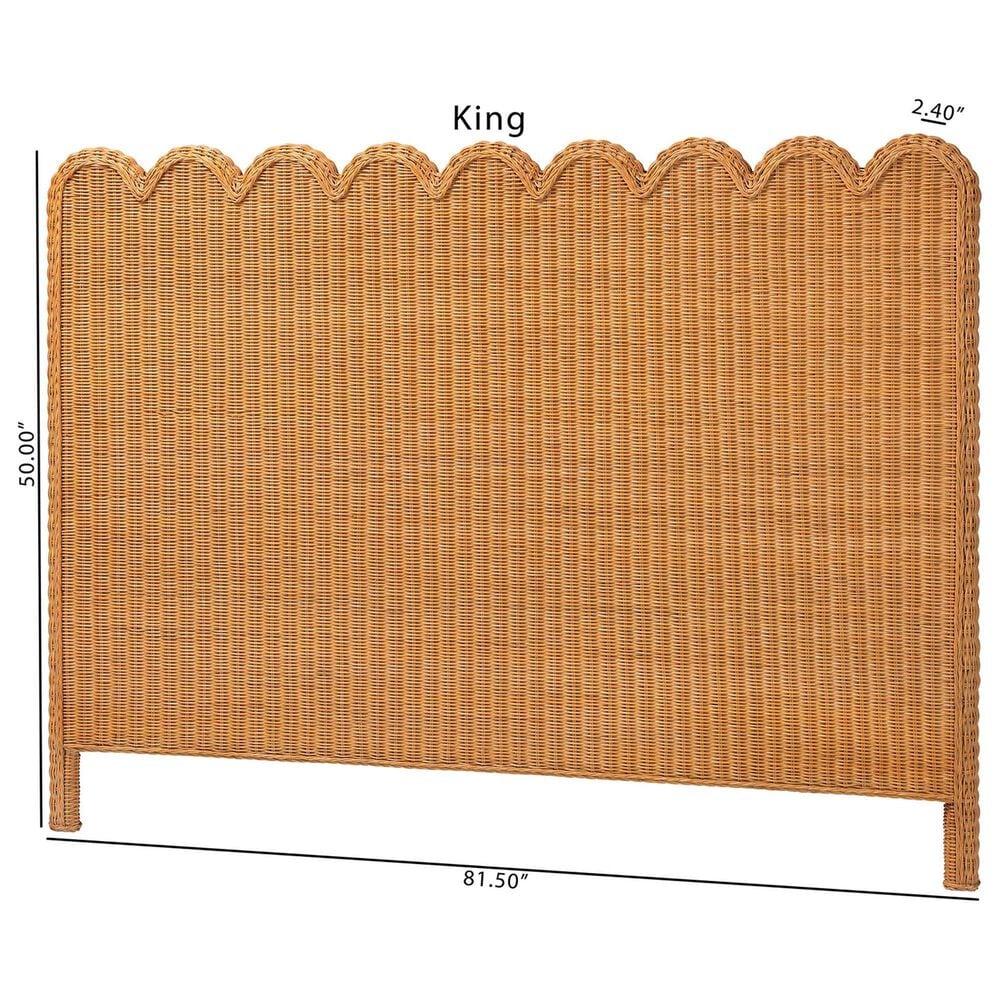 Baxton Studio Maritza King Standalone Headboard in Light Honey, , large