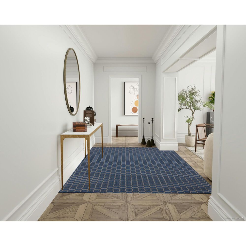 Nourison Twist Reversible 8&#39; x 10&#39; Blue Indoor/Outdoor Area Rug, , large