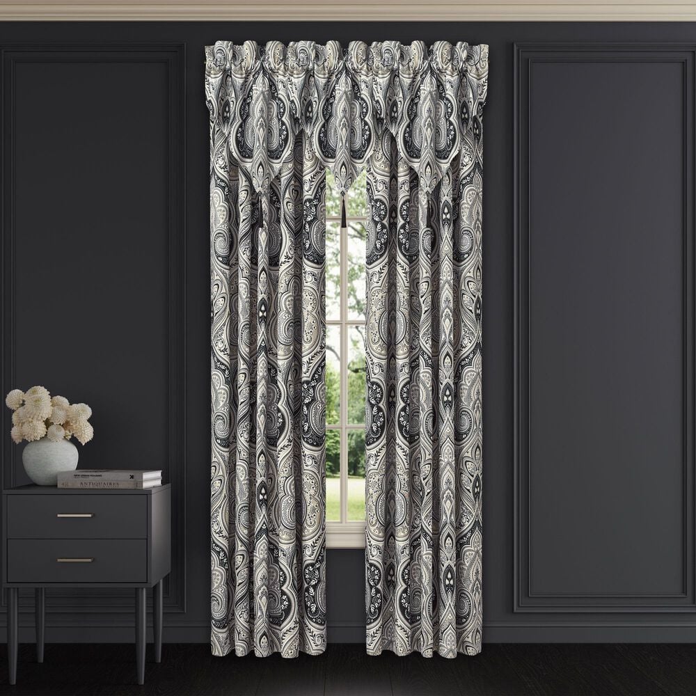 J. Queen New York Messina 84&quot; x 50&quot; Window Panel Pair in Black, Grey and Silver, , large