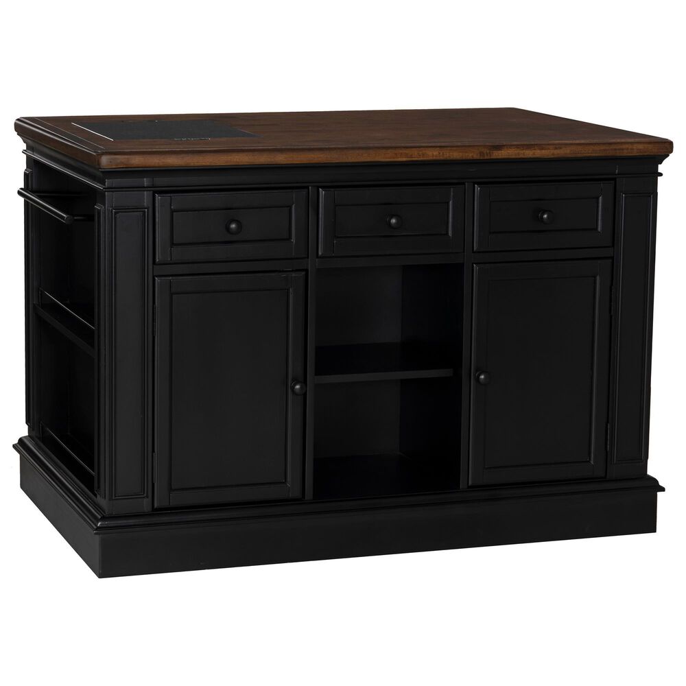 Linden Boulevard Traditional Style Stationary Kitchen Island with 2 Stools, , large