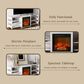 HOMLUX 63" Fireplace TV Stand with Storage Shelves in White Emboss, , large