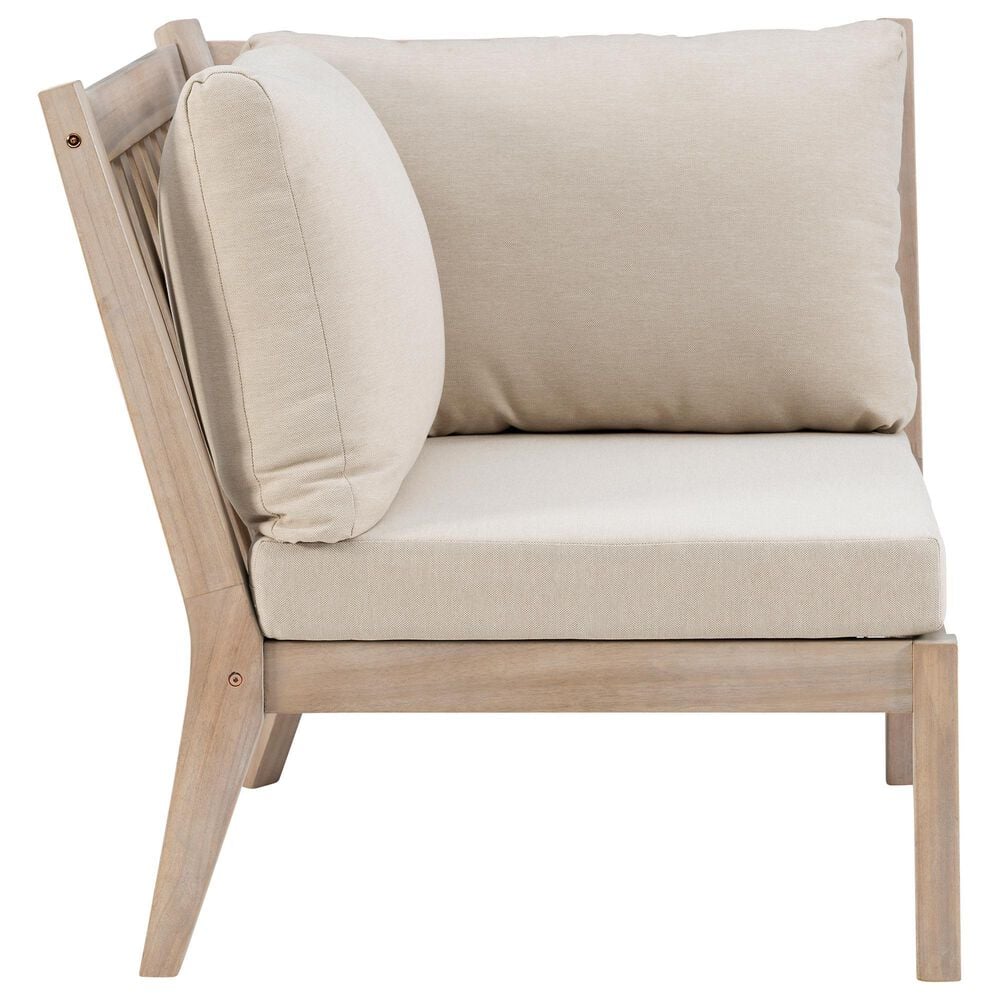 Linon Home Decor Teagon Patio Corner Chair in Beige, , large