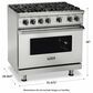Viking Range 36" Professional Liquid Propane Gas Range in Stainless Steel, , large