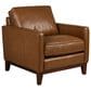 Italiano Furniture Weston Stationary Leather Chair and Ottoman Set in Highland Brown, , large