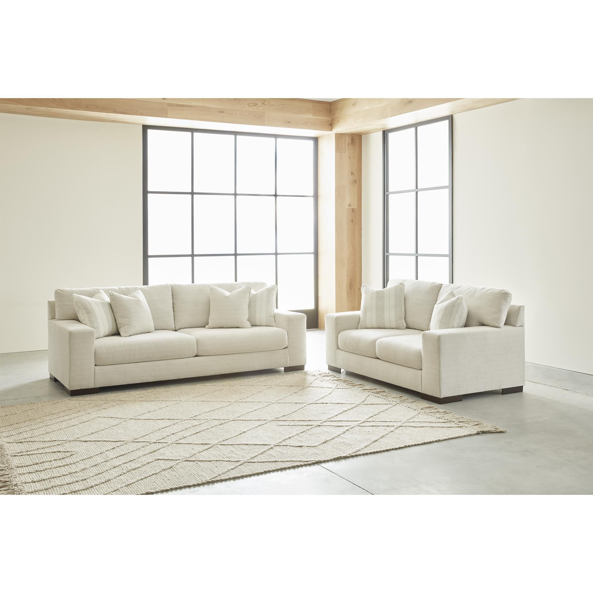 Ashley Maggie Stationary Sofa in Birch