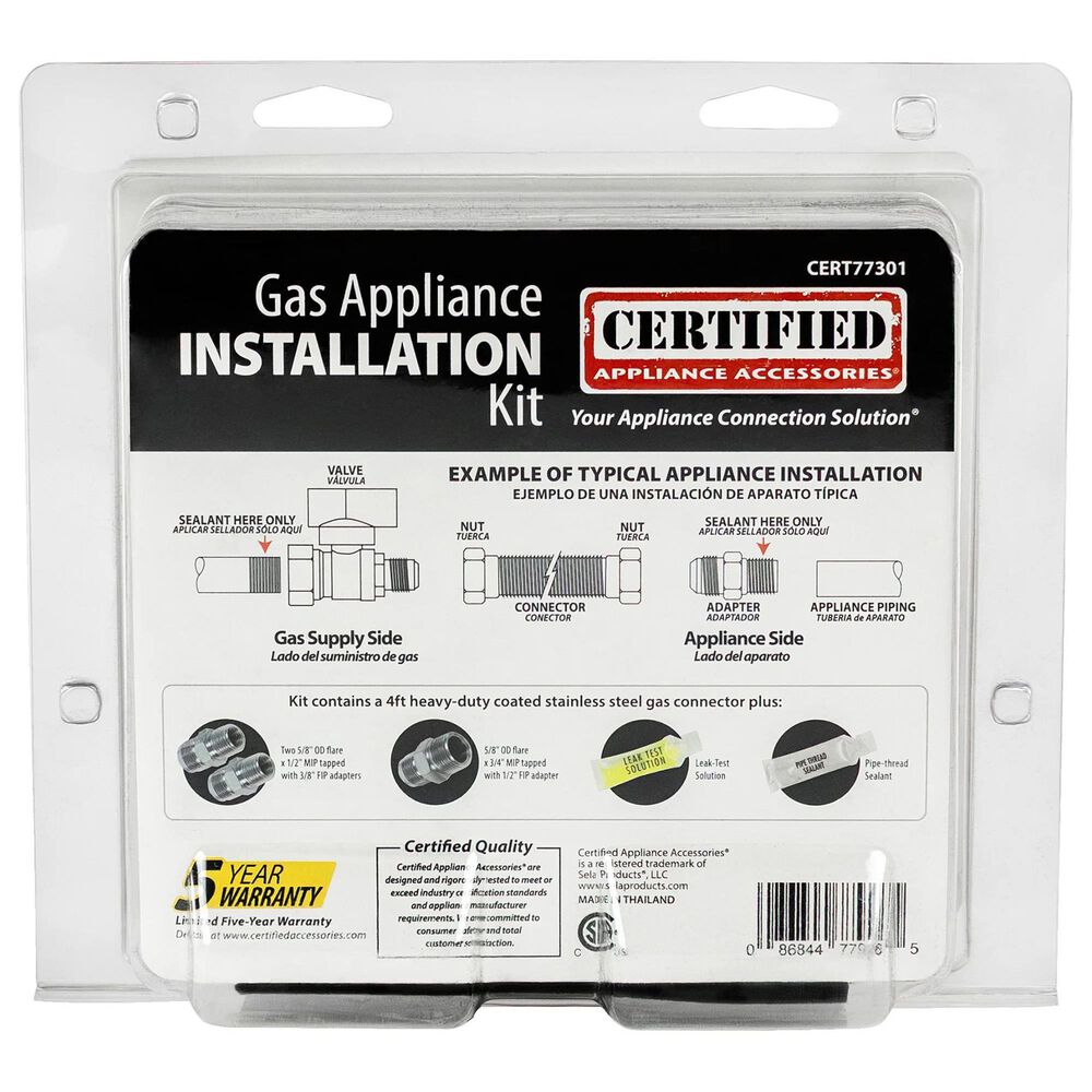 Petra 4' Universal Gas Line Connector Kit in Yellow, , large