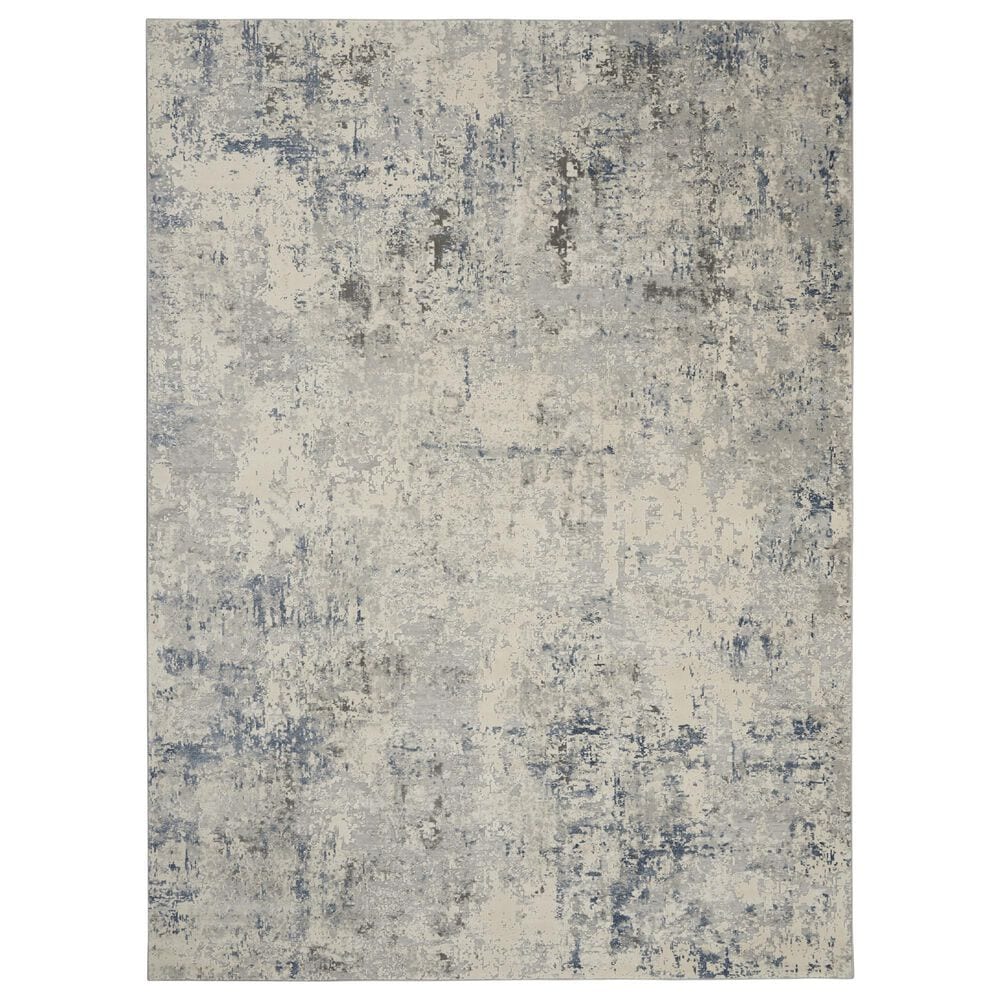 Nourison Rustic Textures Ivory, Grey and Slate Blue 7"10" x 10"6" Area Rug, , large
