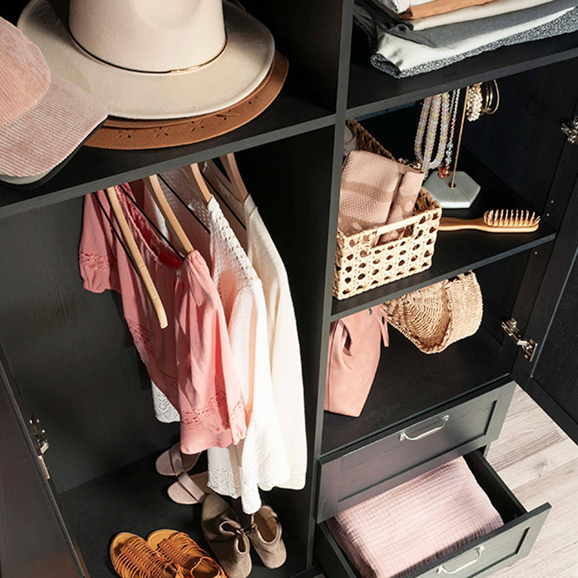 Sauder Select Wardrobe in Raven Oak