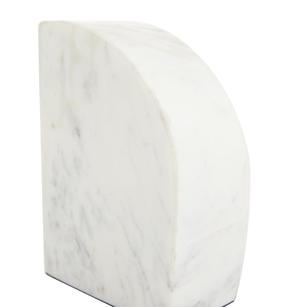 Maple and Jade 6&quot; Decorative Bookend in Matte White, Gray and Gold &#40;Set of 2&#41;, , large