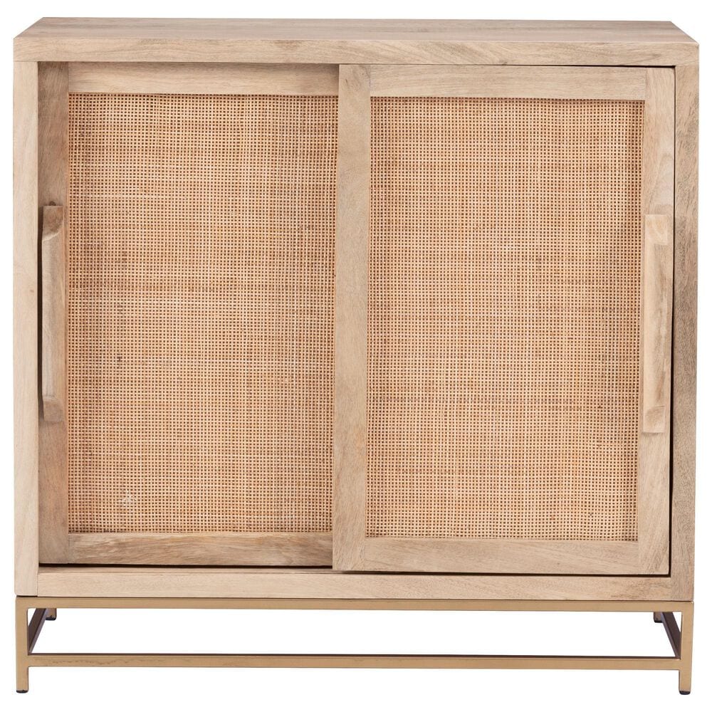 Linon Home Decor Janie 2-Door Cabinet in Natural and Gold, , large