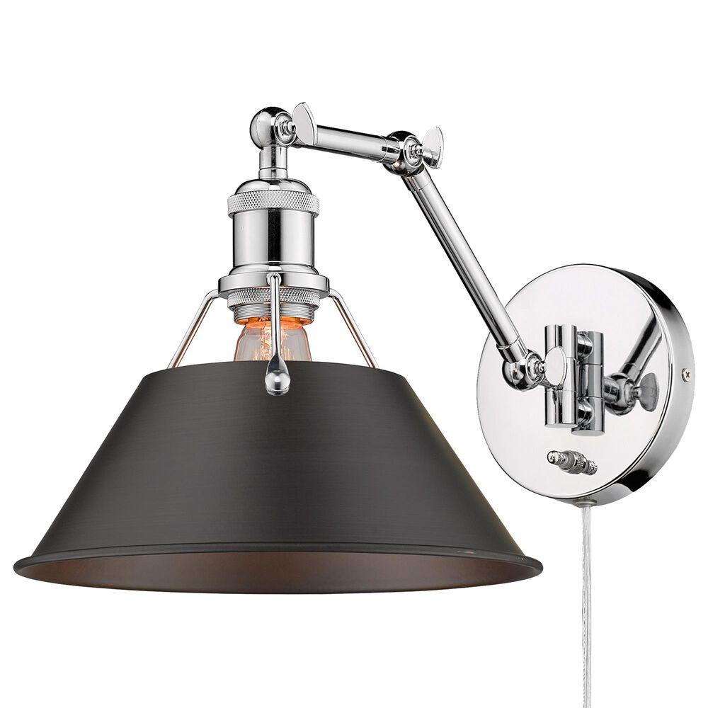Golden Lighting Orwell 1-Light Wall Sconce in Chrome, , large