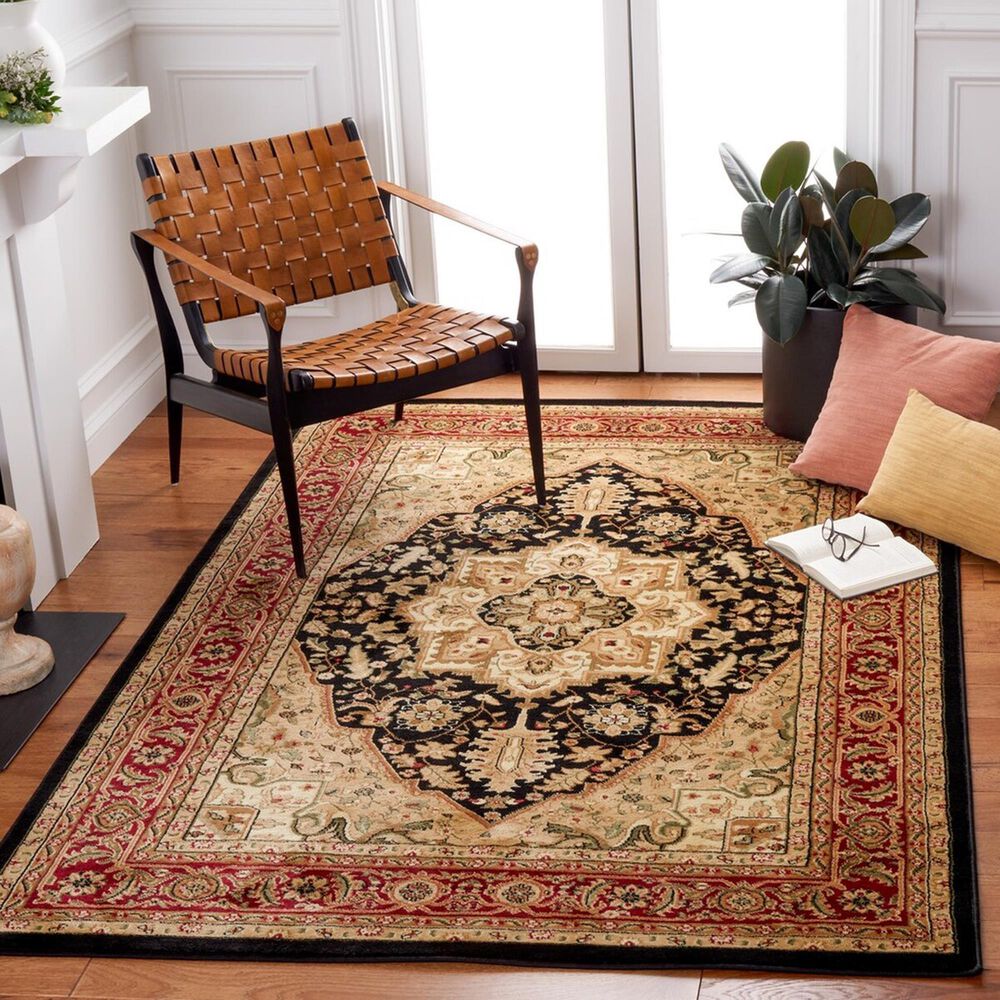 Safavieh Lyndhurst LNH330 8&#39; x 10&#39; Black and Red Area Rug, , large