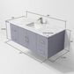 Lexora Home Geneva 48" Single Bathroom Vanity in Dark Grey with 2 cm White Carrara Marble Top and Rectangular Sink, , large