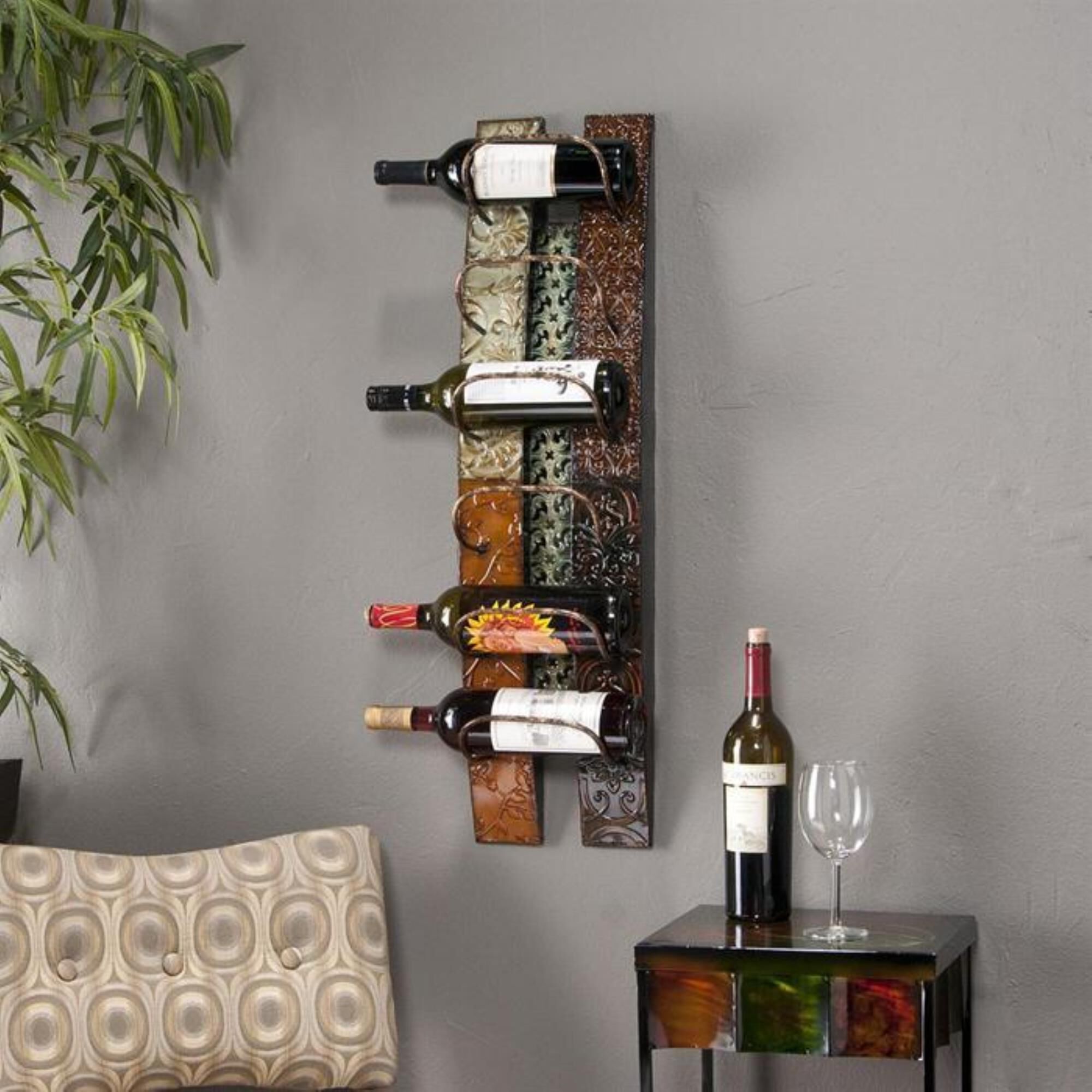 Large wall mounted wine hotsell rack