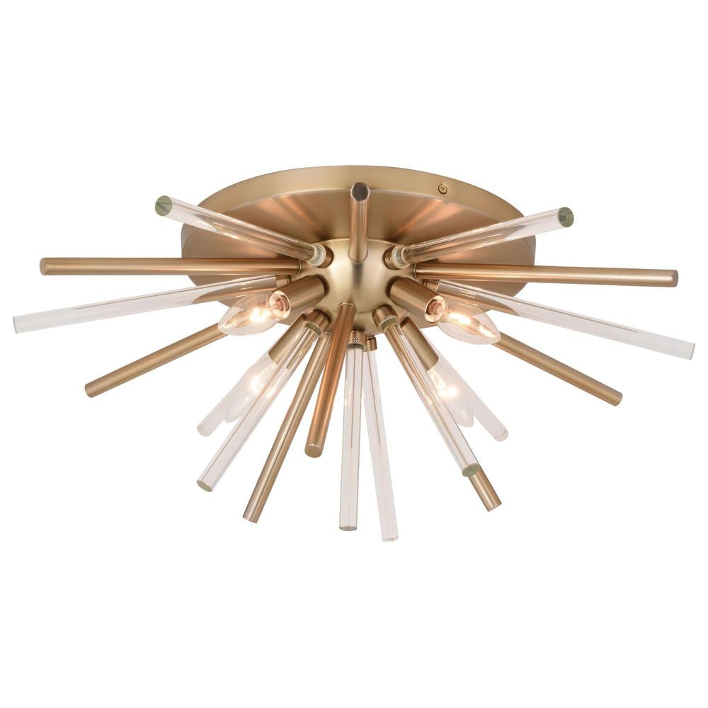 Vaxcel Aria 4-Light Flush Mount in Natural Brass, , large