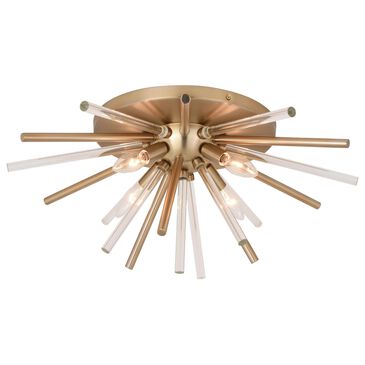 Vaxcel Aria 4-Light Flush Mount in Natural Brass, , large