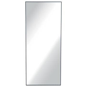 Garber Collection 60" Metal Modern Wall Mirror in Black, , large