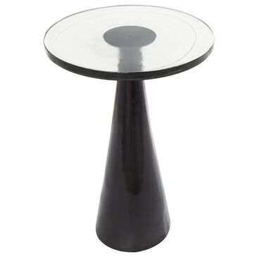 Maple and Jade 16" Geometric Accent End Table in Polished Black, , large