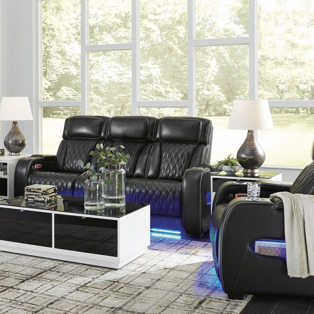 Ashley Boyington 2-Piece Power Reclining Sofa and Recliner in Black, , large