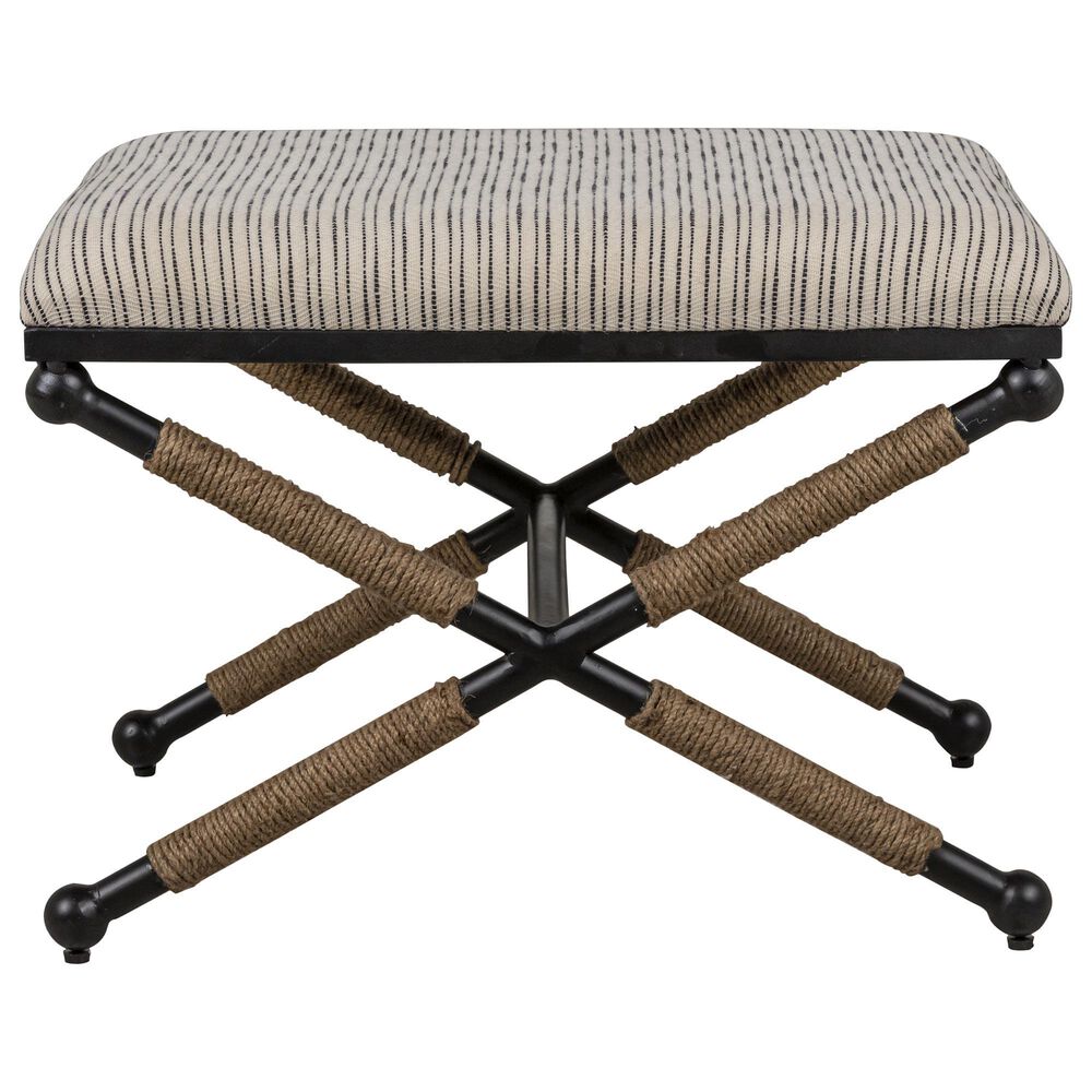 Linden Boulevard Striped Accent Stool | NFM