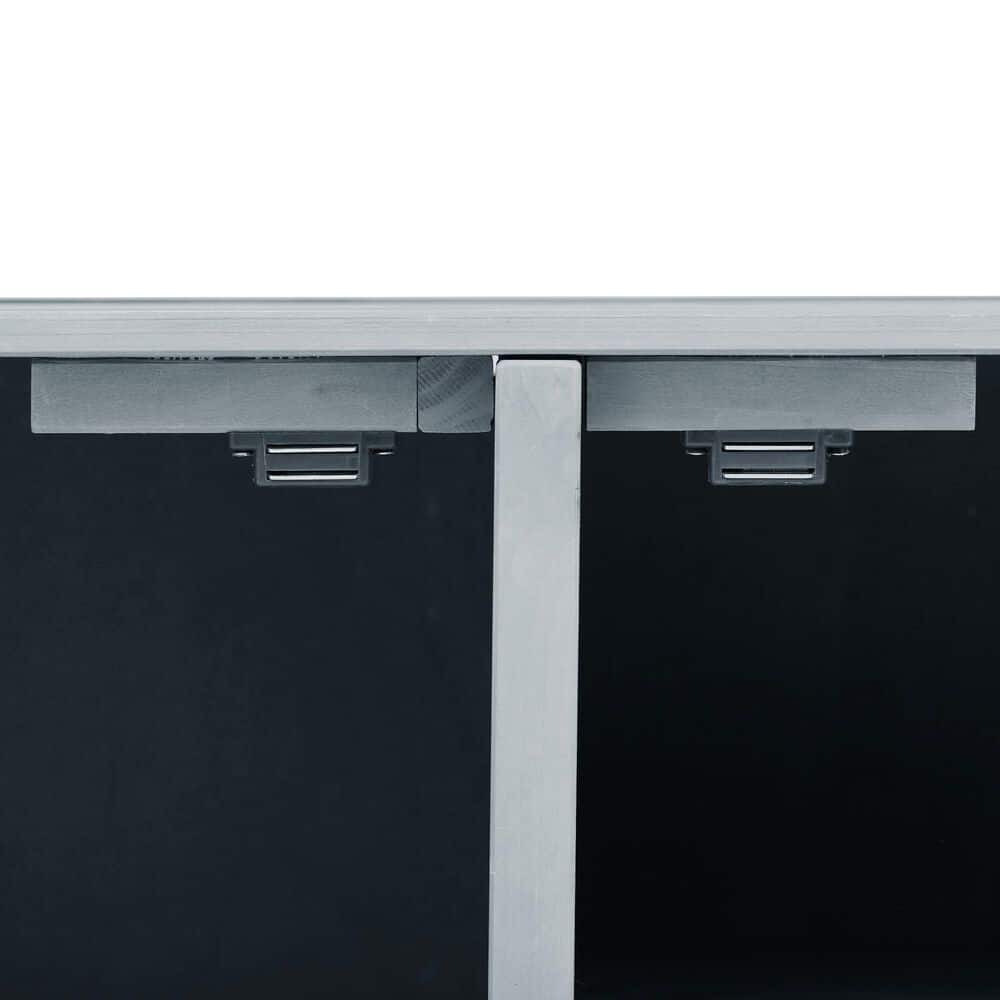 HOMLUX 53" Outdoor Kitchen Island in Grey Blue and Stainless Steel, , large