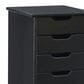Linon Home Decor Cary 6-Drawer Rolling Cart in Black, , large