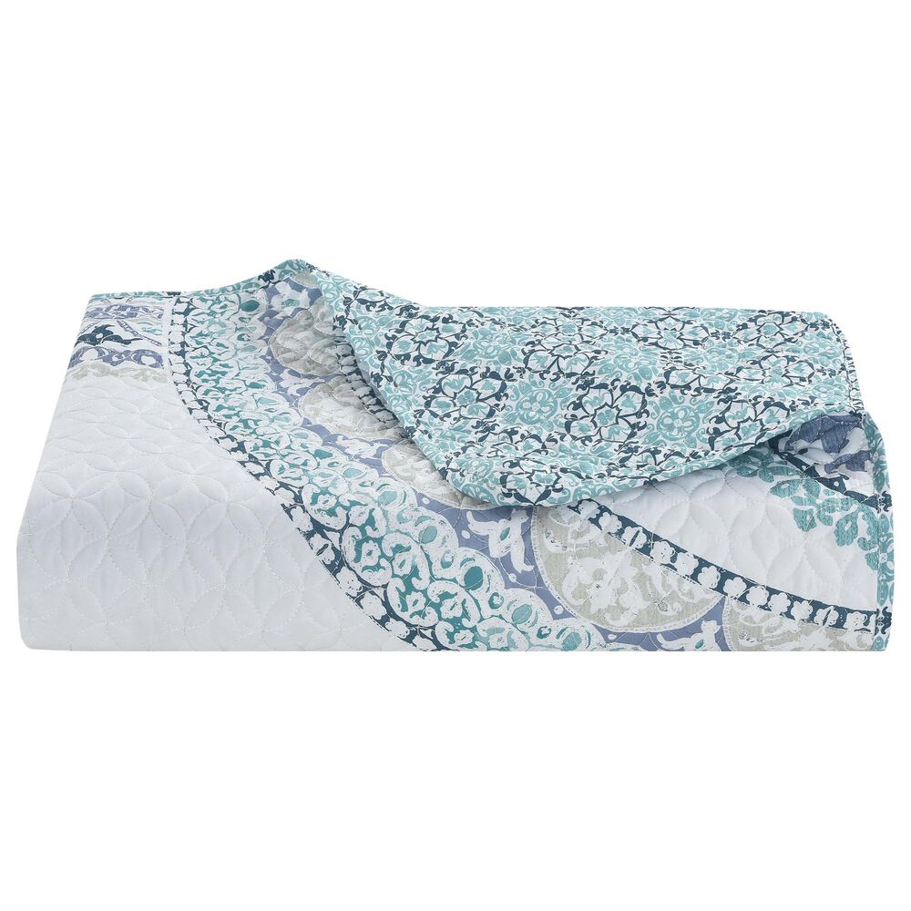 J. Queen New York Afton 3-Piece King/California King Quilt Set in Blue and White, , large