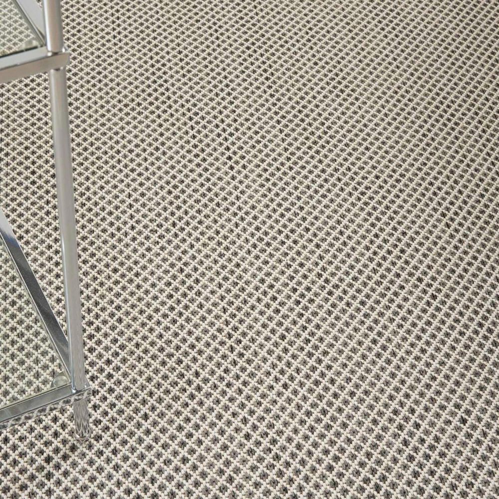 Nourison Courtyard Ivory and Charcoal 5&#39; x 7&#39; Indoor/Outdoor Area Rug, , large