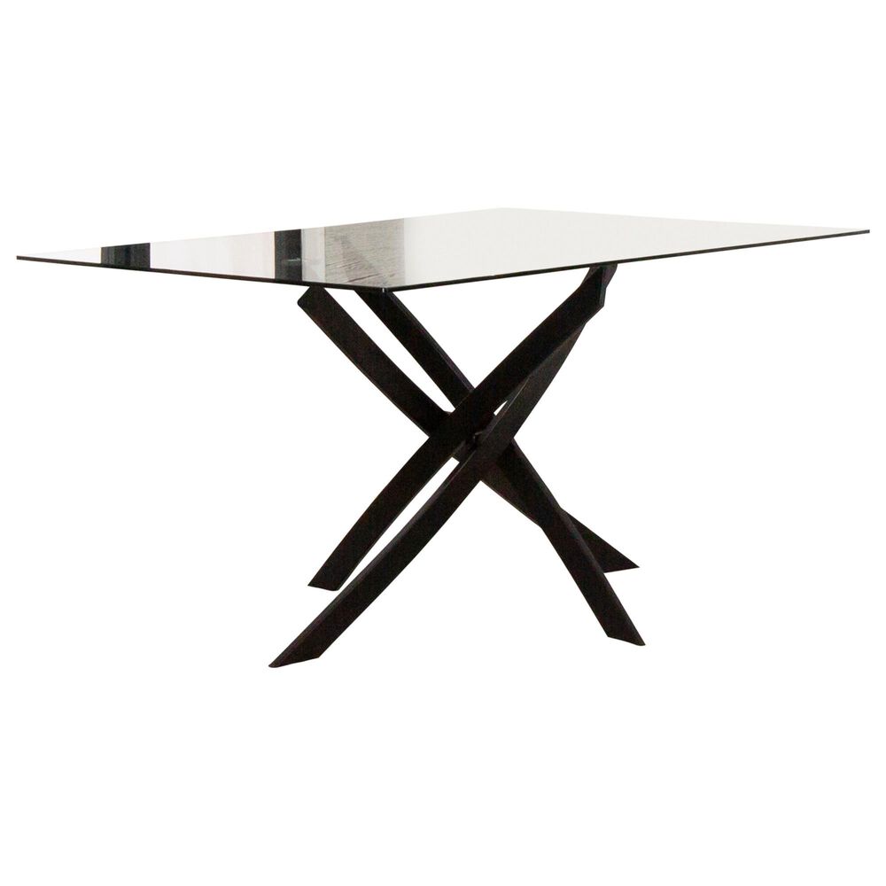 Sunset Furniture Lena Dining Table in Clear and Matte Black, , large