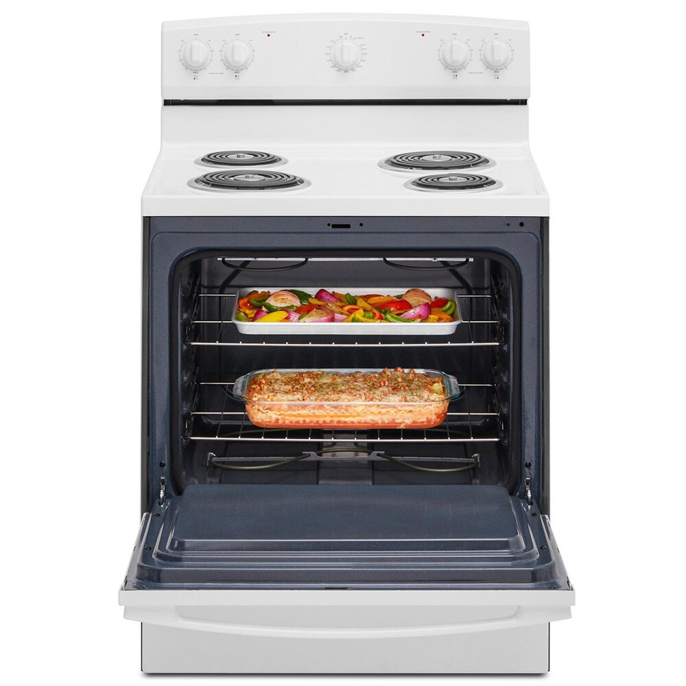Amana 30&quot; Freestanding Electric Range with Easy-Clean Glass Door in White, , large