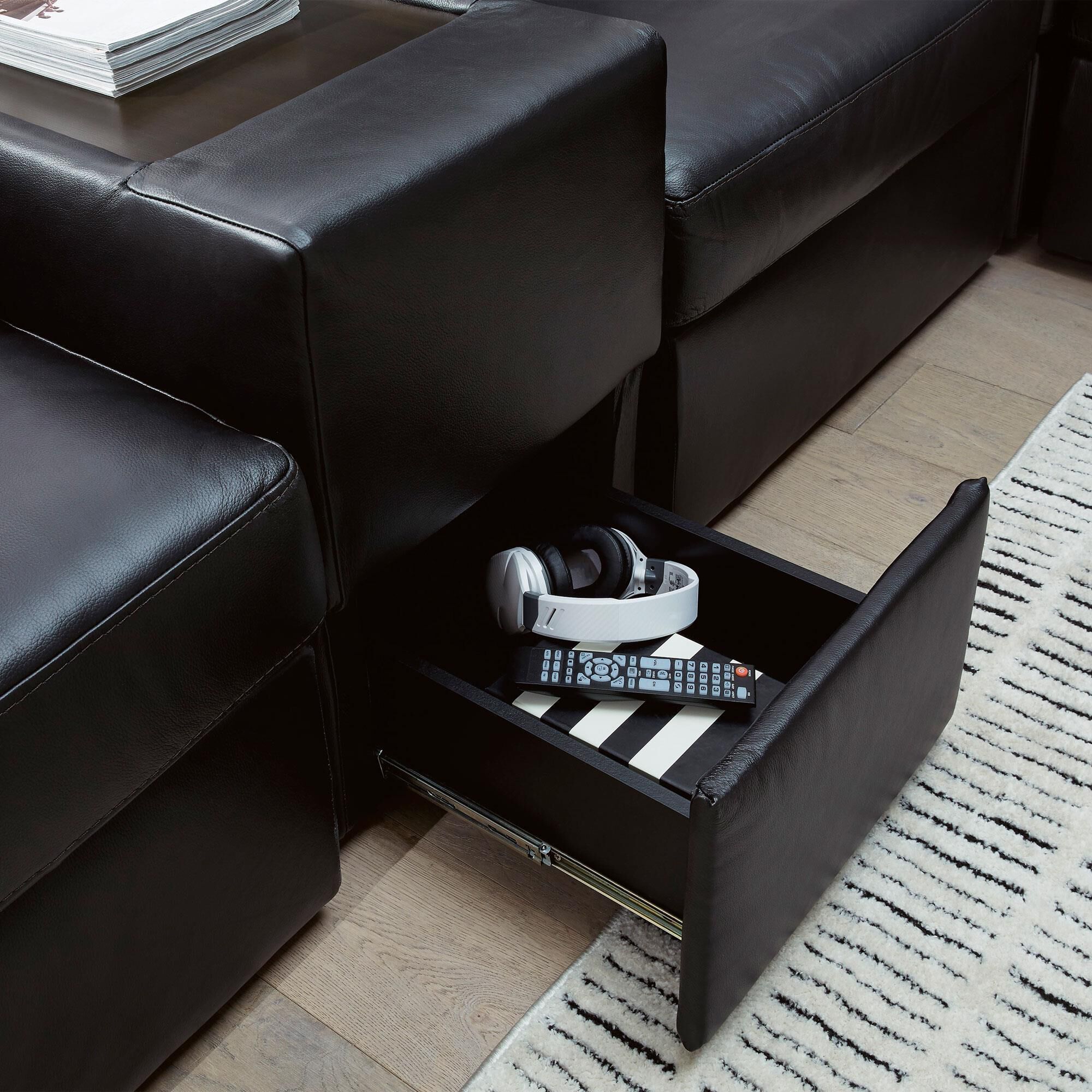 Ashley Modmax II 8-Piece Stationary Right Facing Sectional in Black