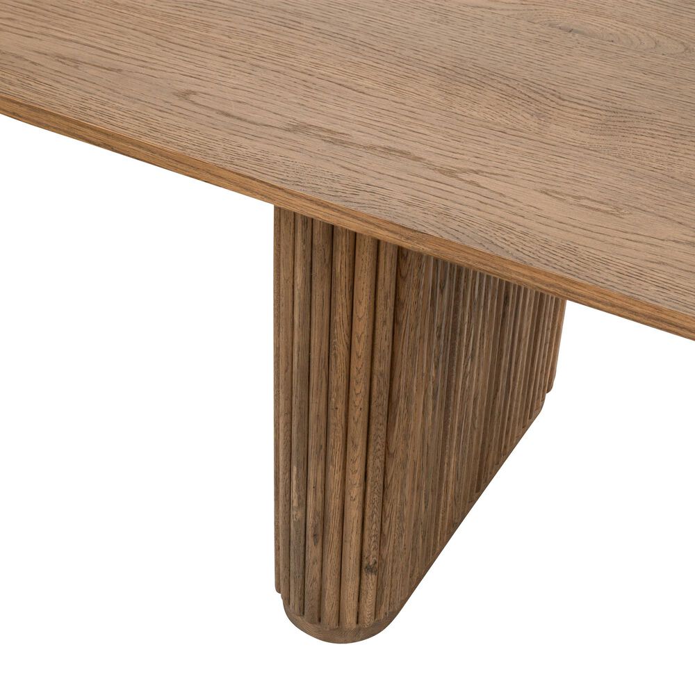 Classic Home Vander Rectangular Double Pedestal Dining Table in Tawny Brown - Table Only, , large