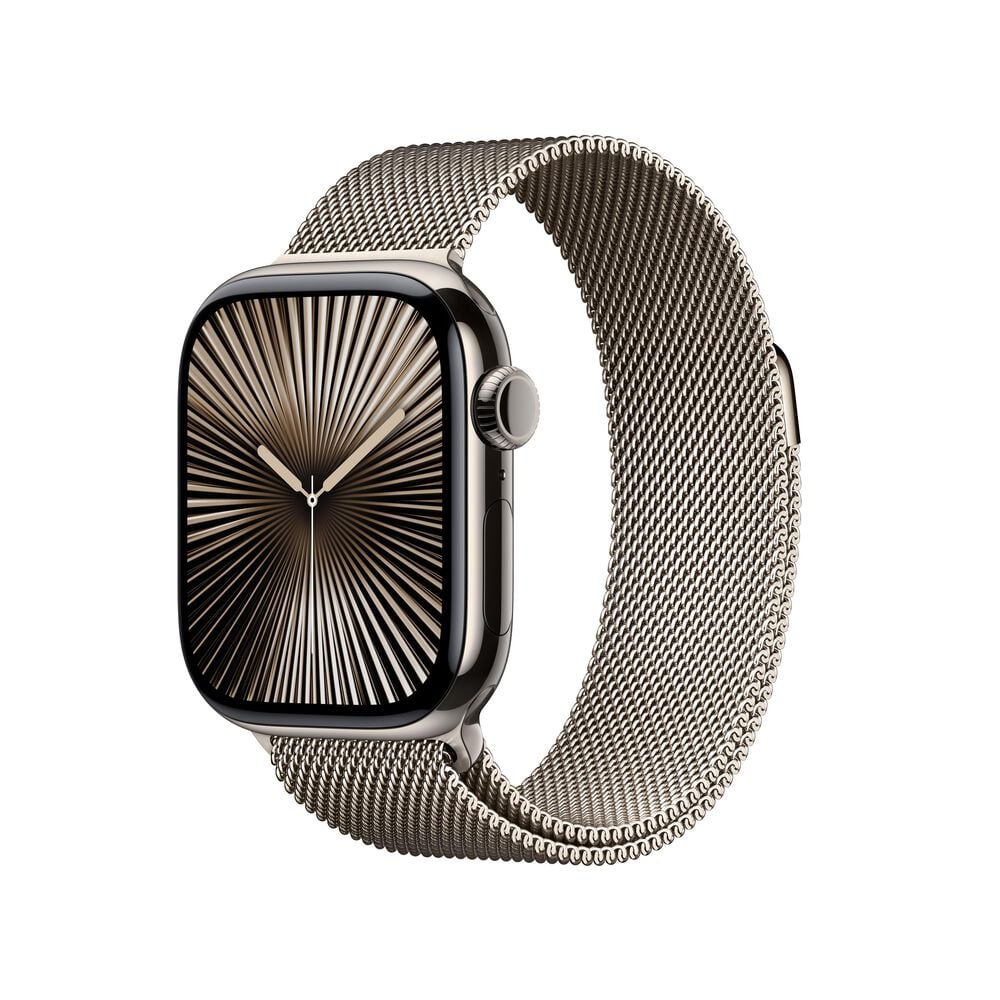 Apple Watch Series 10 GPS + Cellular 42mm Natural Titanium Case with Natural Milanese Loop, , large