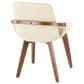 Lumisource Cosmo Arm Chair with Cream Faux Leather Cushion in Walnut, , large