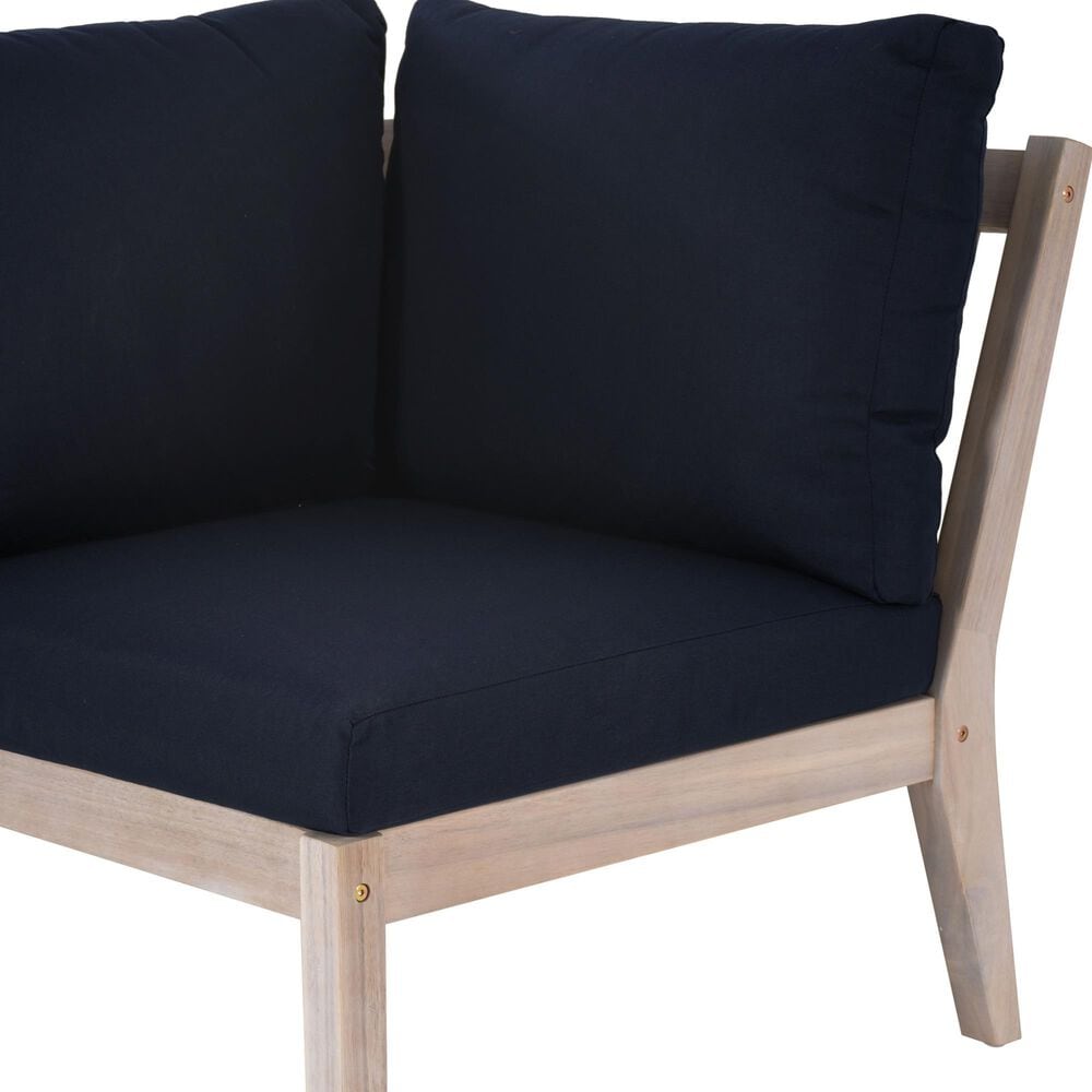 Linon Home Decor Teagon Patio Corner Chair in Navy, , large