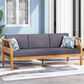 Hearth and Haven Aston Outdoor Sofa with Teak Frame in Gray, , large
