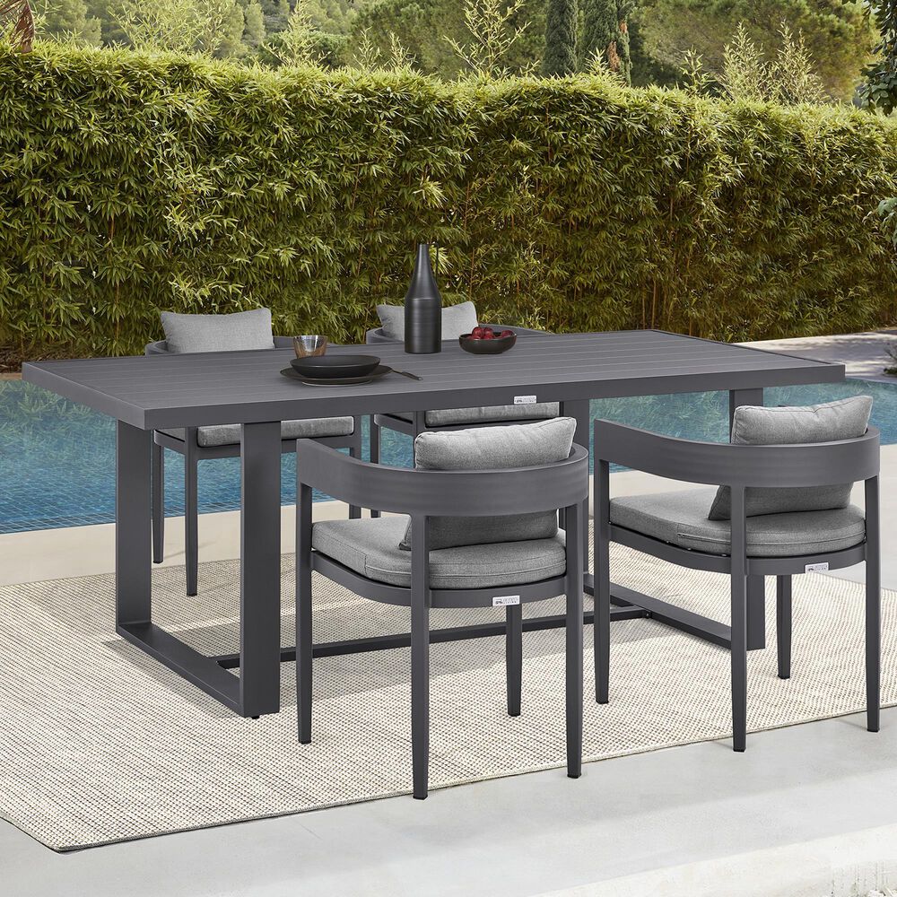 Blue River Argiope 5-Piece Patio Dining Table Set in Dark Grey, , large