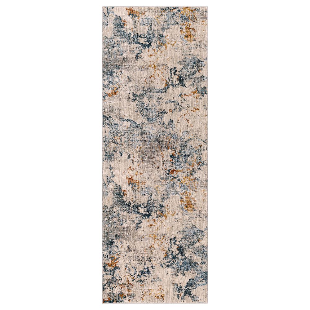 Surya Laila LAA-2315 2"7" x 7"3" Teal, Sage, Orange, Saffron, Gray and Cream Runner, , large