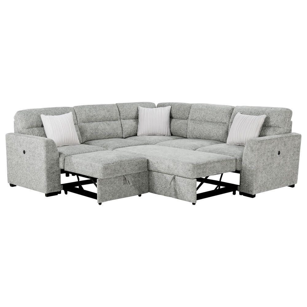 Global Furniture USA Walker 6-Piece Convertible Sectional in Nickel, , large