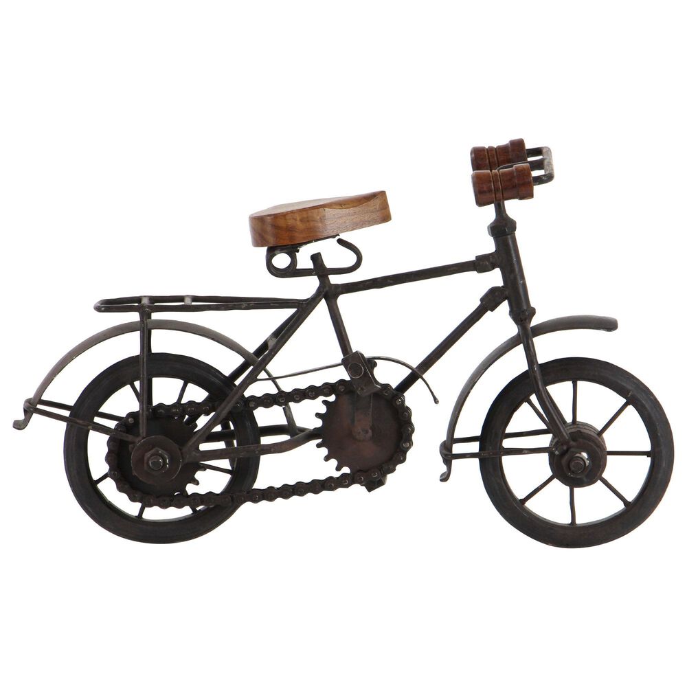 Maple and Jade Bicycle Sculptures in Black and Dark Brown &#40;Set of 2&#41;, , large