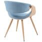 Armen Living Butterfly Arm Chair with Blue Upholstery in Oak, , large