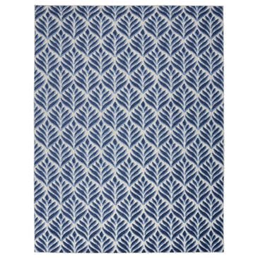 Nourison Aloha Floral 7" x 10" Blue Indoor/Outdoor Area Rug, , large