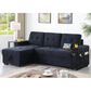 HOMLUX 84"W Reversible Sleeper Sectional Sofa with Storage Chaise, Cup Holders, USB, in Dark Grey, , large