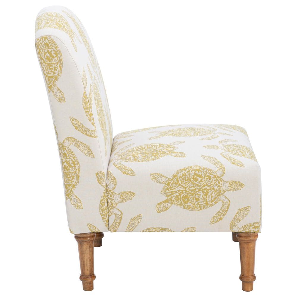 Linon Home Decor Hawksbill Accent Chair in Mustard and Cream, , large