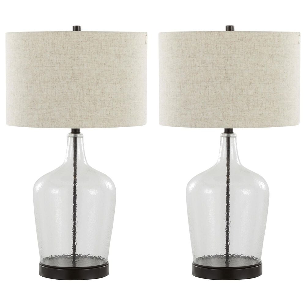 LumiSource Botella Glass Table Lamp in Clear and Oil Bronze (Set of 2), , large