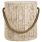 Hearth and Haven Outdoor Side Table with Braided Cord Design in Wood Brown, , large
