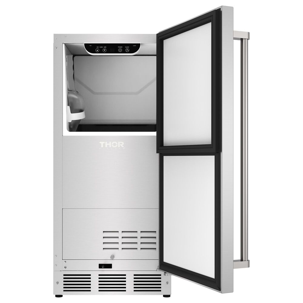 Thor Kitchen 26 Lbs Indoor/Outdoor Ice Maker with Square Cube Ice in Stainless Steel, , large